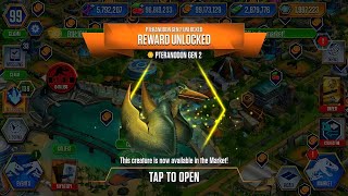 UNLOCK X3 PTERANODON GEN 2 MAX LEVEL 40 | JURASSIC WORLD THE GAME
