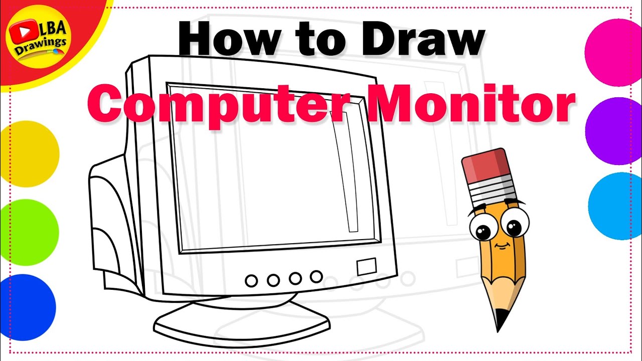 Computer Drawing  How To Draw A Computer Step By Step