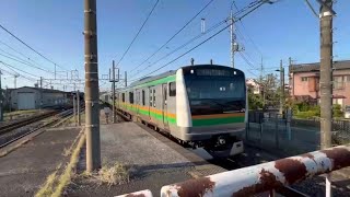 【良い音】E233系3000番代ヤマU619編成＋E231系1000番代ヤマU64編成　JR宇都宮線1599E列車低速入線