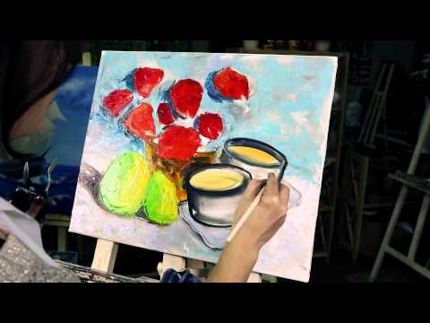 УРОКИ ЖИВОПИСИ и РИСОВАНИЯ Лилии Степановой/ Oil Painting - Poppies.