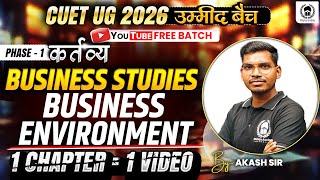 CUET 2026 B.St | Business Environment | Complete chapter in one video | Umeed Batch