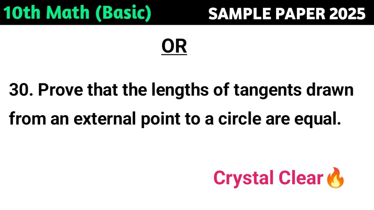 Prove that the lengths of tangents drawn from an external point to a circle are equal.