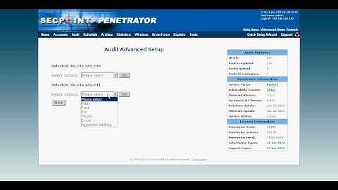 The Penetrator - How to create an audit account and start a new audit scan with the account