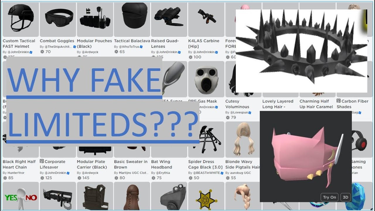 Why are people making fake limiteds on roblox??? - YouTube