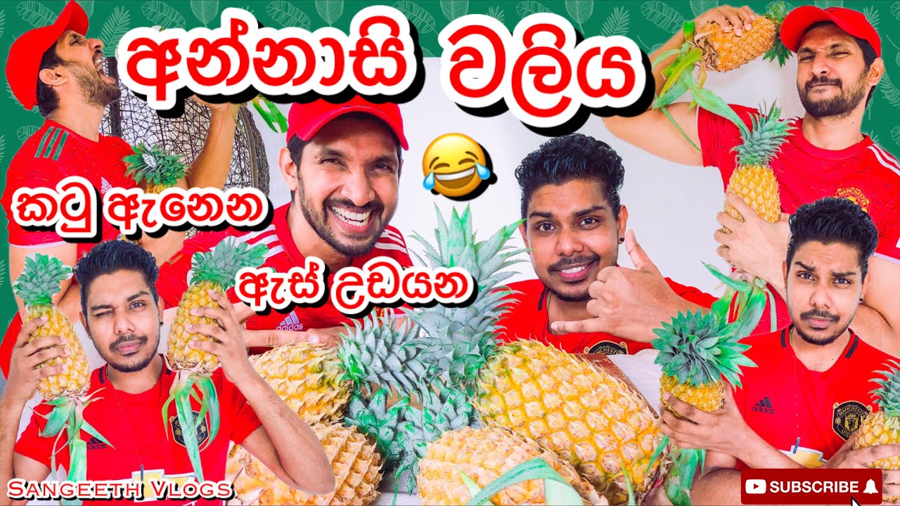 අන්නසි වලිය හිනානොවී බලන්න 😂😂😂|Pineapple Challange-Sangeeth Vlogs|Sangeeth Satharasinghe