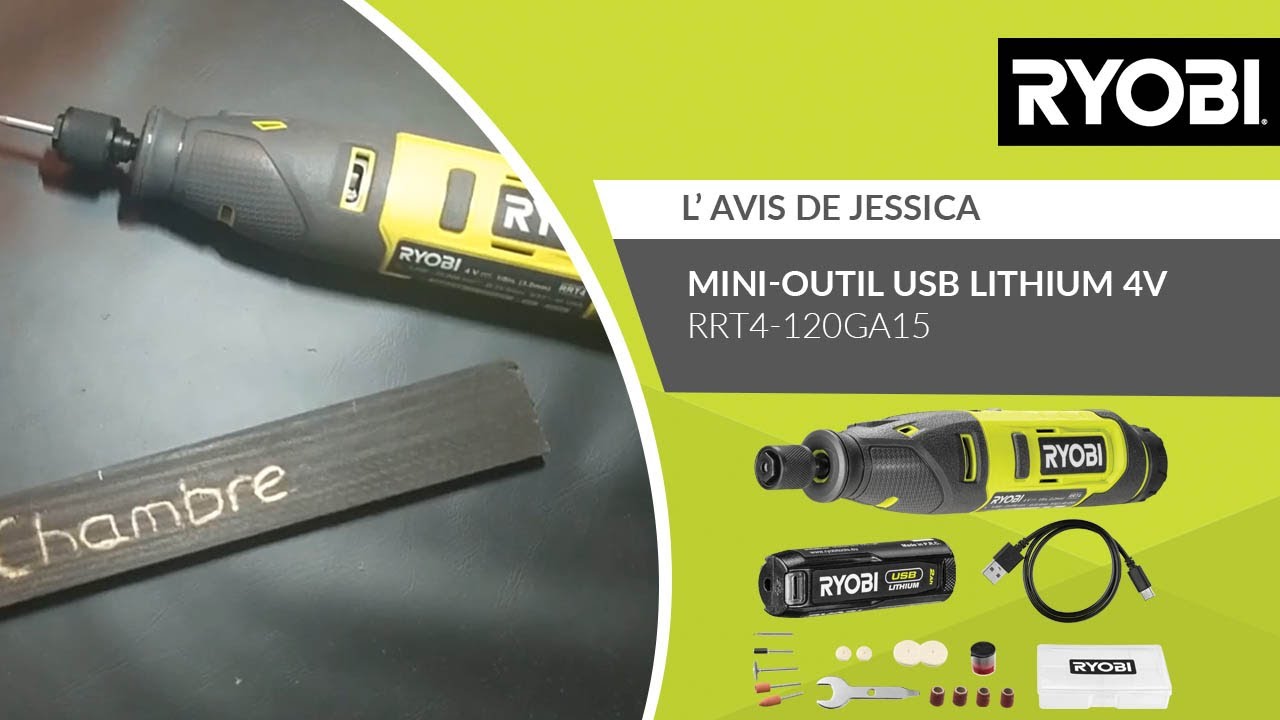 Outil Rotatif Ryobi RRT4-120GA15 – 4V USB Lithium – 25 000 Tr/min