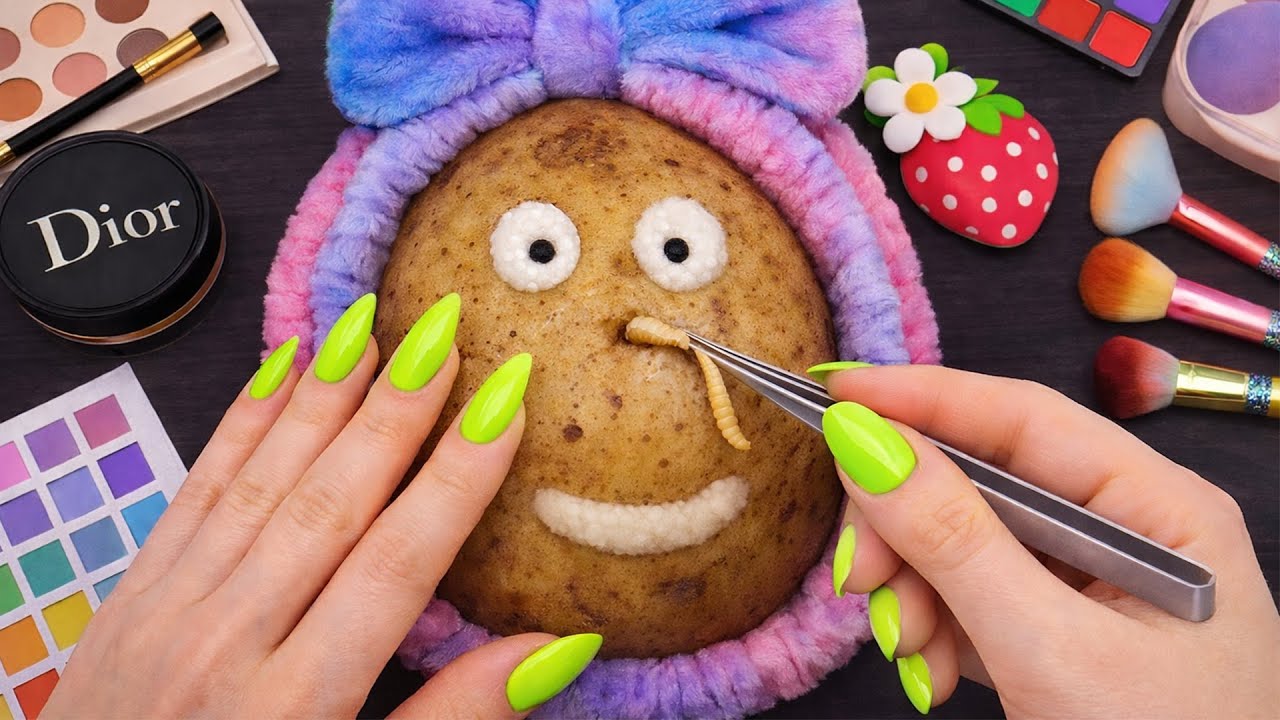 ASMR Satisfying on Potato - not on Watermelon today