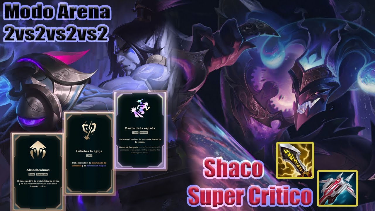 Shaco nerf Ap// Puej se juega AD// Shaco super critico//Modo Arena