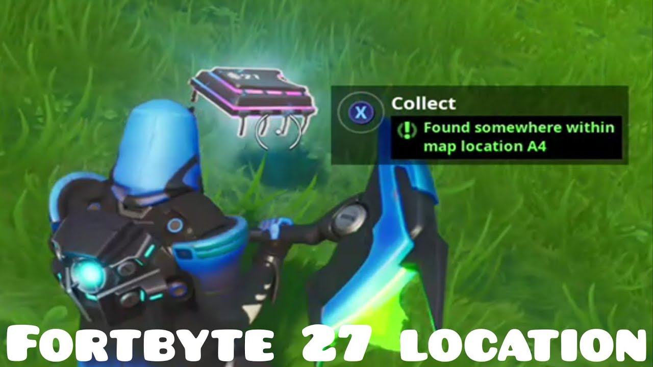 Fortbyte 27 location - Found somewhere within map location A4 | Fortnite