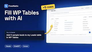 Create a WordPress Table and Fill It From Claude, ChatGPT or Cursor (FlowMattic MCP)