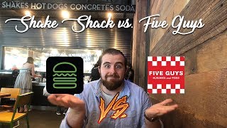 SHAKE SHACK VS  FIVE GUYS (Chicago Day 1) | Matt & Mary Kate