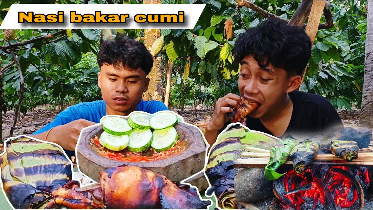 NASI BAKAR 🔥Mukbang nasi bakar cumi + cumi bakar + lalapan timun + sambal jeruk yang bikin ngiler