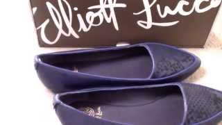 Elliot Lucca Snake-Embossed Leather Pointed Toe Flats