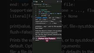 Python Alphabet Star Pattern || S  Patten using * in Python # python # shorts