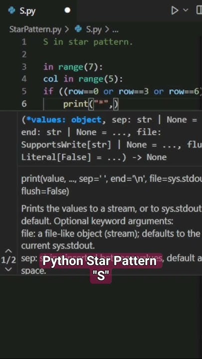 Python Alphabet Star Pattern || 