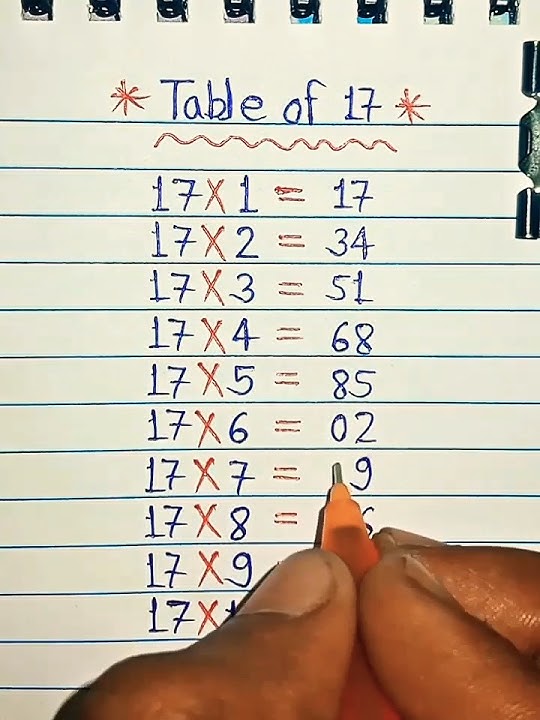 table of 17 #tableof17 #17katable #mathsab70