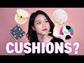 4 different NEW CUSHION FOUNDATIONS comparison with Etude House, Apieu, Missha, Catsmong