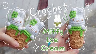 Crochet Miffy Ice Cream Keychain 🐰🍦 | Cute Amigurumi Tutorial