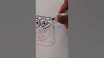 Drawing Spongebob! Glitch Effect! (#Shorts)