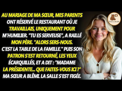 À la réception de mariage de ma sœur, mes parents m'ont ridiculisé à cause de mon emploi de serveuse
