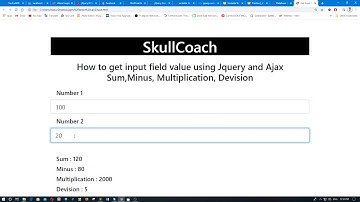 Addition , Deduction, Multiplication, Division using ajax and jquery -Skucllcoach