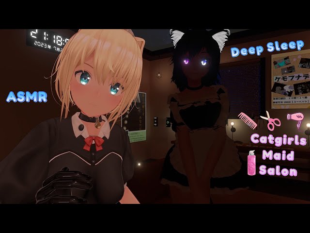 ASMR | Catgirl Maids Relaxes You At Salon ✂️ For Deep Sleep 💤 ❤️| Hair Spray | Brushing | Hair Cut