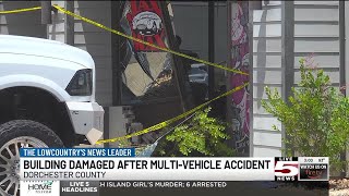 VIDEO: Dorchester Co. deputies investigate a collision involving 2 cars and a dump truck