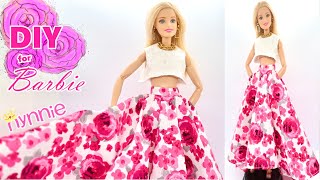 DIY Maxi Circle Skirt with Pockets and Crop Top for Barbie | nynniedolls