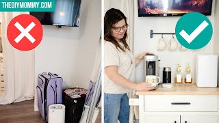 Como criar uma estacao de cafe em um cantinho pequeno Ambiente de hotel de luxo 