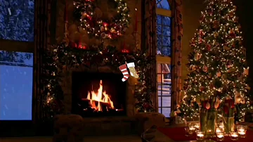 Cozy Christmas Ambience with Relaxing Jazz Music and Fireplace Sounds 3Hours (128 kbps) 🌲🎶🎺🎹