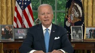 Biden celebrates a 'crisis averted' in Oval Office address on bipartisan debt ceiling deal