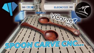 2-Sided Spoon Carving on the CNC - Blue Elephant - V-Carve Pro