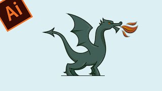 HOW TO DRAW A COOL DRAGON IN ADOBE ILLUSTRATOR. VECTOR GRAPHICS FOR BEGINNERS screenshot 2