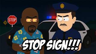"what Stop Sign Man!?" Hilarious Traffic Stop Bodycam Footage - Animated Parody