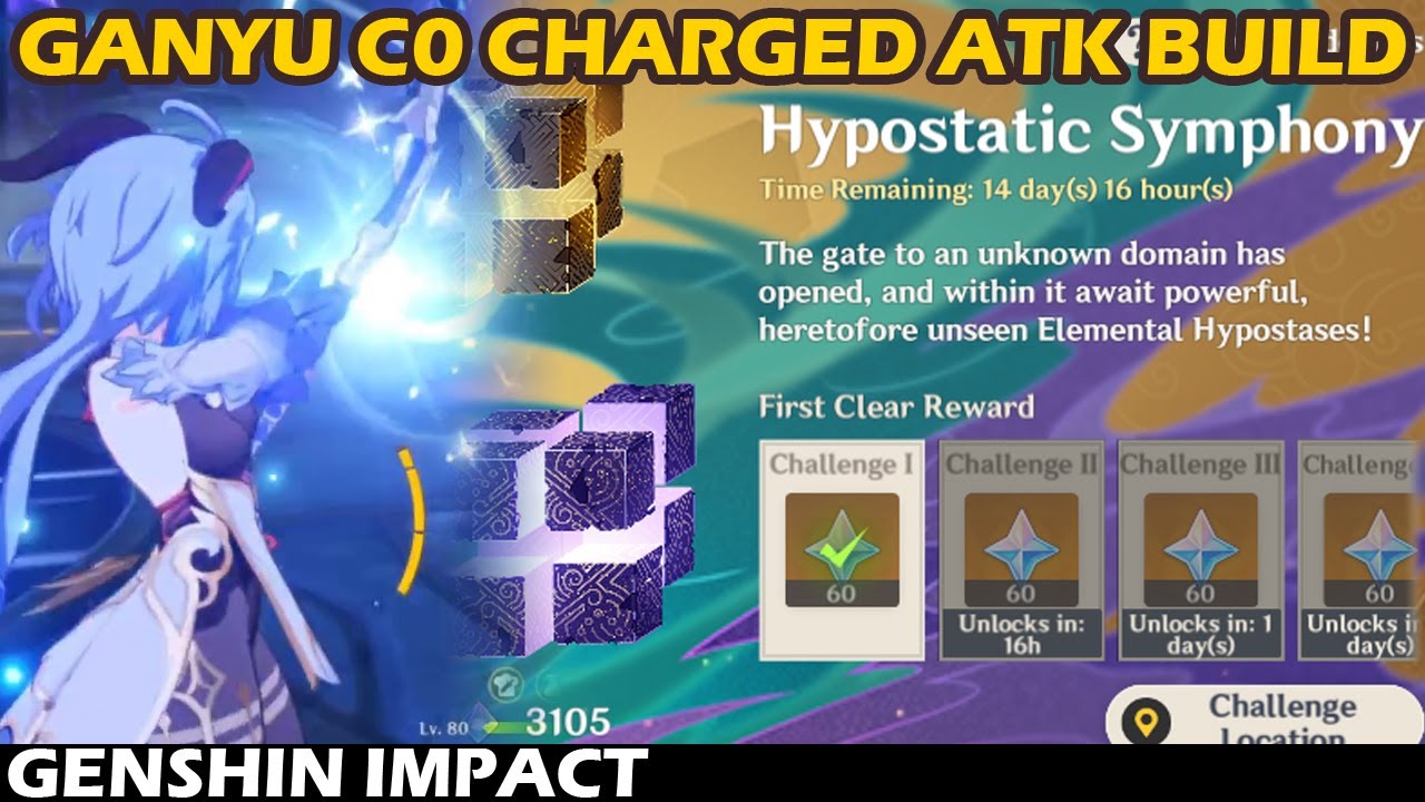 Ganyu C0 How To Get 3105 Pts At Violet Lightning Concerto I Genshin Impact Youtube