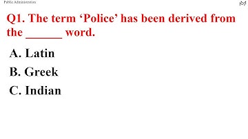 "Public Administration" MCQ Quiz