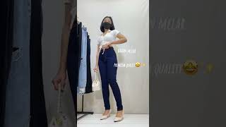 Celana Highwaist Wanita Jeans Pensil Navy Premium Bellzshop Morrin