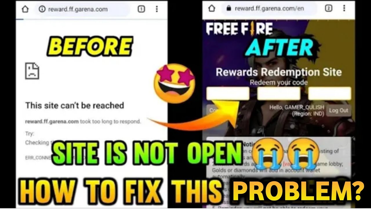 FF REWARDS SITE LOGIN PROBLEM TODAY | FREE FIRE REDEEM CODE SITE PROBLEM | FFIC REDEEM CODE PROBLEM