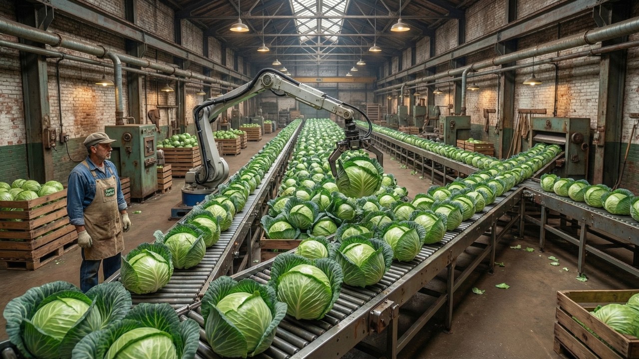 Unbelievable! Inside a Massive Cabbage Processing Factory | How It's REALLY Made | Farm to Market
