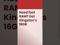 Kingston technology kcp432ss8/16 1 x 16gb ddr4 3200mhz memory module AA2Z Inc Canada video