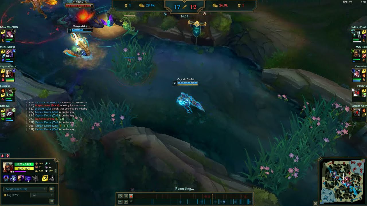 Zed outplay on fed Mordekaiser 