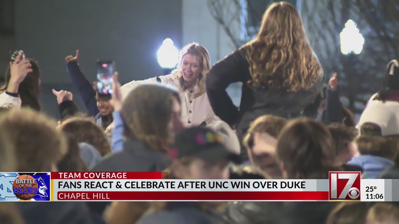 UNC fans storm Franklin Street after upset of Duke