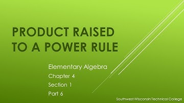 *Product Raised to a Power Rule - Elementary Algebra