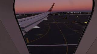 Turkish Airlines A320N 4K Landing Istanbul Intl Airport Ltfm Afternoon Wing View