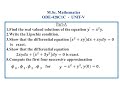 M.Sc. # ODE # first order equation # Coddington # Tamil