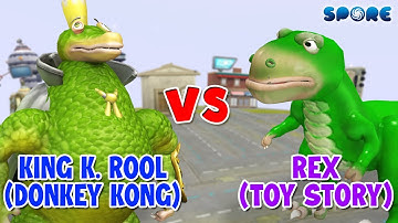 King K. Rool (Donkey Kong) vs Rex (Toy Story) | Animal Cartoon vs Dino Cartoon [S1E10] | SPORE
