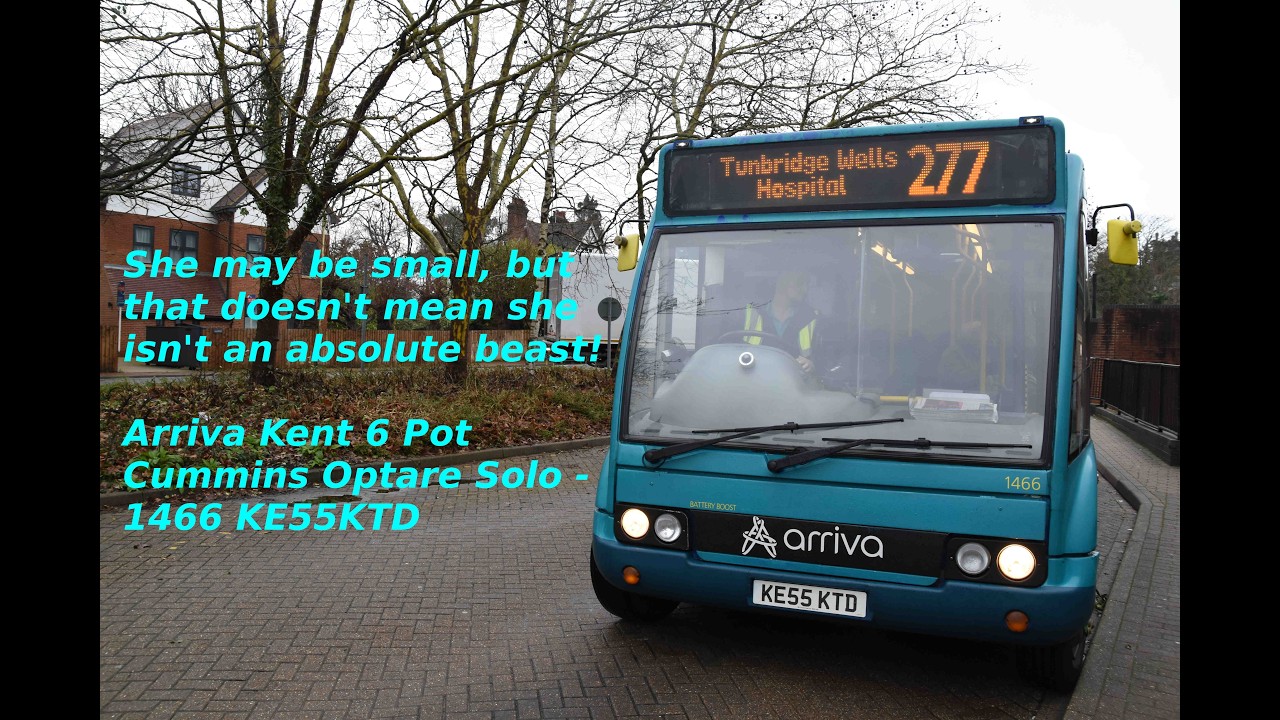 *Small but an absolute beast* Arriva Kent 1466 KE55KTD Cummins engined Optare Solo on route 277