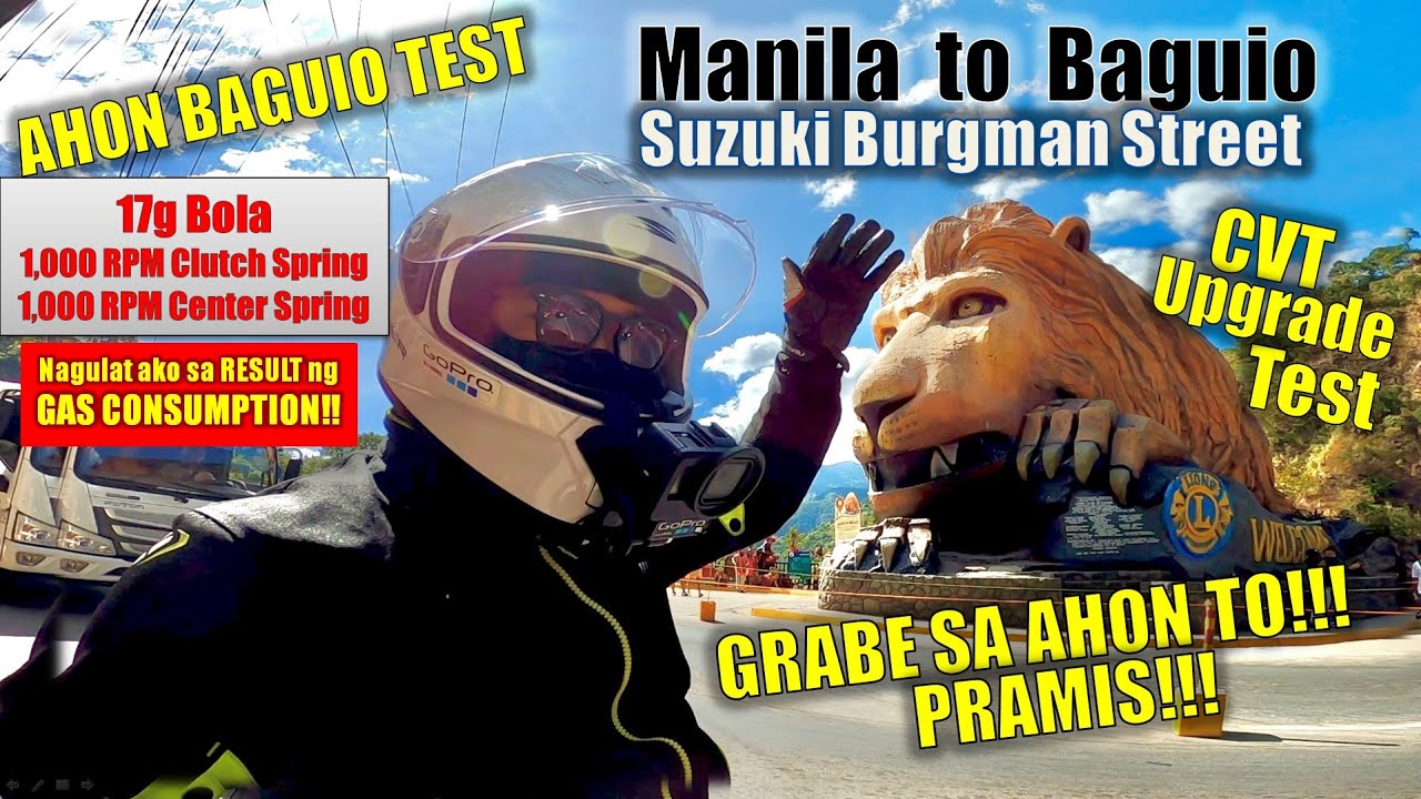 Manila to Baguio Ride Suzuki Burgman Street CVT Pang Gilid Upgrade TEST | 17 grams 1,000 rpm clutch