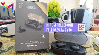 Headset bluetooth full bass TWS Y30