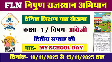 FLN निपुण राजस्थान अभियान l एफ‌एल‌एन कक्षा 1 अंग्रेजी दैनिक शिक्षण पाठ योजना l FLN English lesson 